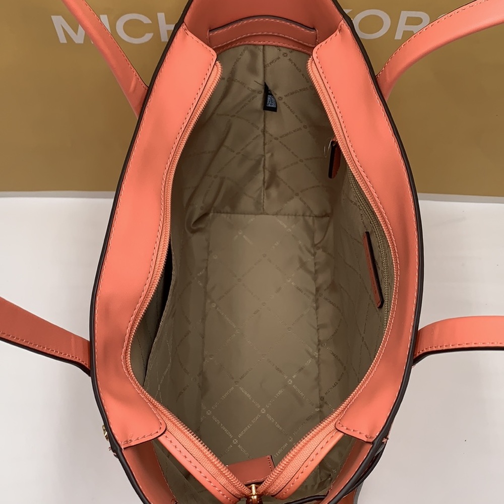 MICHAEL KORS CARMEN LARGE NORTH SOUTH TOTE SHERBERT COLOR - Picture 10 of 16